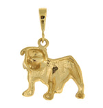 Indlæs billede til gallerivisning 14k Yellow Gold Bulldog Open Back Pendant Charm
