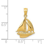 Загрузить изображение в средство просмотра галереи, 14k Yellow Gold Sailboat Sailing Nautical Pendant Charm
