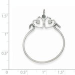 Indlæs billede til gallerivisning 14K White Gold Twin Hearts Charm Holder Hanger Connector Pendant
