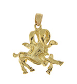 Indlæs billede til gallerivisning 14k Yellow Gold Aries Zodiac Horoscope Large Pendant Charm
