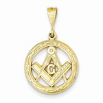 Ladda upp bild till gallerivisning, 14k Yellow Gold Masonic Pendant Charm - [cklinternational]
