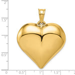 Afbeelding in Gallery-weergave laden, 14k Yellow Gold Large Puffed Heart Hollow 3D Pendant Charm
