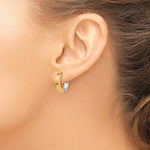 Afbeelding in Gallery-weergave laden, 14k Gold Two Tone Classic Hinged Hoop Huggie Earrings
