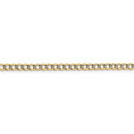 將圖片載入圖庫檢視器 14K Yellow Gold with Rhodium 3.4mm Pavé Curb Bracelet Anklet Choker Necklace Pendant Chain Lobster Clasp

