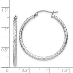 Kép betöltése a galériamegjelenítőbe: Sterling Silver Diamond Cut Classic Round Hoop Earrings 30mm x 2mm

