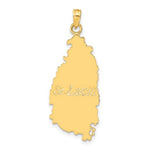 Cargar imagen en el visor de la galería, 14k Yellow Gold St. Lucia Island Map Travel Pendant Charm
