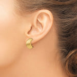 Lataa kuva Galleria-katseluun, 14K Yellow Gold Non Pierced Fancy Omega Back Clip On J Hoop Earrings
