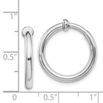 Załaduj obraz do przeglądarki galerii, Sterling Silver Classic Round Endless Hoop Non Pierced Clip On Earrings 18mm x 2.5mm
