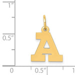 Carica l&#39;immagine nel visualizzatore di Gallery, 14K Yellow Gold Uppercase Initial Letter A Block Alphabet Pendant Charm
