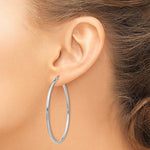 Cargar imagen en el visor de la galería, 14K White Gold 51mm x 2mm Classic Round Hoop Earrings
