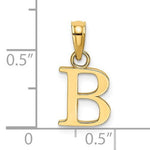 Carica l&#39;immagine nel visualizzatore di Gallery, 14K Yellow Gold Uppercase Initial Letter B Block Alphabet Pendant Charm
