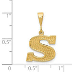 Load image into Gallery viewer, 14K Yellow Gold Uppercase Initial Letter S Block Alphabet Pendant Charm
