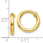 將圖片載入圖庫檢視器 14K Yellow Gold 15mm x 2.5mm Non Pierced Round Hoop Earrings
