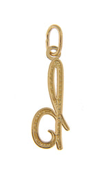 Load image into Gallery viewer, 14K Yellow Gold Lowercase Initial Letter B Script Cursive Alphabet Pendant Charm
