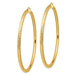Загрузить изображение в средство просмотра галереи, 14K Yellow Gold Diamond Cut Classic Round Hoop Earrings Extra Large Diameter 80mm x 4mm
