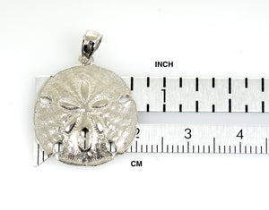 14k White Gold Sand Dollar Pendant Charm