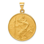 Załaduj obraz do przeglądarki galerii, 18k Yellow Gold Saint Christopher Medal Round Pendant Charm
