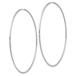 Charger l&#39;image dans la galerie, 14K White Gold 70mmx1.20mm Extra Large Round Endless Hoop Earrings
