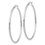 Kép betöltése a galériamegjelenítőbe: 14K White Gold 51mm x 2mm Classic Round Hoop Earrings
