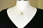 Lade das Bild in den Galerie-Viewer, 14k Yellow Gold Starfish Chain Slide Large Pendant Charm
