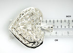 Cargar imagen en el visor de la galería, Sterling Silver Puffy Filigree Heart 3D Large Pendant Charm
