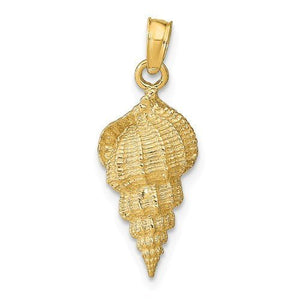 14K Yellow Gold Conch Shell Seashell Ocean Sea Life Pendant Charm