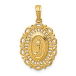 Cargar imagen en el visor de la galería, 14k Yellow Gold Blessed Virgin Mary Miraculous Medal Pendant Charm
