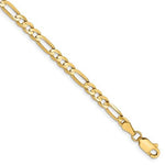 Cargar imagen en el visor de la galería, 14K Yellow Gold 4mm Concave Open Figaro Bracelet Anklet Choker Necklace Pendant Chain
