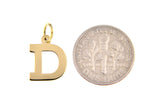 Charger l&#39;image dans la galerie, 14K Yellow Gold Uppercase Initial Letter D Block Alphabet Pendant Charm
