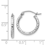 Charger l&#39;image dans la galerie, Sterling Silver Diamond Cut Classic Round Hoop Earrings 16mm x 2mm
