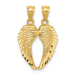 Φόρτωση εικόνας στο εργαλείο προβολής Συλλογής, 14k Yellow Gold Small Angel Wings Break Apart Pendant Charm

