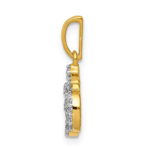 14k Yellow Gold 1/6 CTW Genuine Diamond Om Symbol Pendant Charm