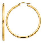 Charger l&#39;image dans la galerie, 14K Yellow Gold 40mm Square Tube Round Hollow Hoop Earrings
