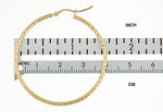 Lade das Bild in den Galerie-Viewer, 14K Yellow Gold Diamond Cut Round Hoop Textured Earrings 40mm x 2mm
