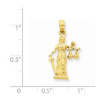 Загрузить изображение в средство просмотра галереи, 14k Yellow Gold Lady Justice Moveable Scales 3D Pendant Charm
