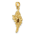 画像をギャラリービューアに読み込む, 14k Yellow Gold Conch Shell Seashell 3D Pendant Charm
