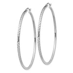 Załaduj obraz do przeglądarki galerii, Sterling Silver Diamond Cut Classic Round Hoop Earrings 55mm x 2mm
