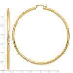 Indlæs billede til gallerivisning 14K Yellow Gold Extra Large Diamond Cut Classic Round Hoop Earrings 79mm x 3mm
