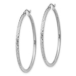 Lataa kuva Galleria-katseluun, Sterling Silver Diamond Cut Classic Round Hoop Earrings 40mm x 2mm
