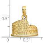 Załaduj obraz do przeglądarki galerii, 14K Yellow Gold Colosseum Rome Italy Pendant Charm
