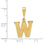 Afbeelding in Gallery-weergave laden, 14K Yellow Gold Uppercase Initial Letter W Block Alphabet Pendant Charm
