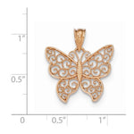 Ladda upp bild till gallerivisning, 14k Rose Gold Butterfly Pendant Charm
