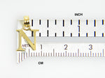 Carica l&#39;immagine nel visualizzatore di Gallery, 14K Yellow Gold Uppercase Initial Letter N Block Alphabet Pendant Charm
