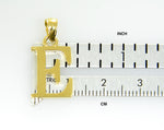 Indlæs billede til gallerivisning 14K Yellow Gold Uppercase Initial Letter E Block Alphabet Large Pendant Charm
