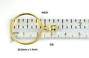 14K Yellow Gold Holds 22.5mm x 1.4mm Coins or Mexican 10 Peso or Mexican 1/4 oz ounce Coin Holder Tab Back Frame Pendant