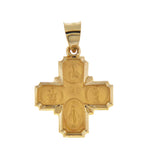 Lade das Bild in den Galerie-Viewer, 14k Yellow Gold Cross Cruciform Four Way Medal Pendant Charm
