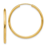 Afbeelding in Gallery-weergave laden, 14K Yellow Gold 30mm x 2mm Round Endless Hoop Earrings
