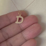 Load and play video in Gallery viewer, 14K Yellow Gold Uppercase Initial Letter D Block Alphabet Pendant Charm
