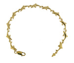 Załaduj obraz do przeglądarki galerii, 14k Yellow Gold Dolphin Bracelet 7 inch
