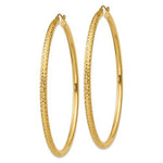 Lade das Bild in den Galerie-Viewer, 14K Yellow Gold Large Diamond Cut Classic Round Hoop Earrings 67mm x 3mm
